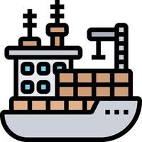 A cargo ship icon on a white background vector