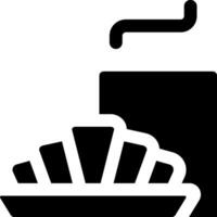 A black and white image of a plate with a drink vector