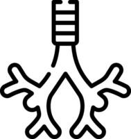 A black and white illustration of a lung vector