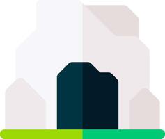 A flat icon of a building with a green and white background vector