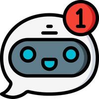 A robot with a red button on it vector