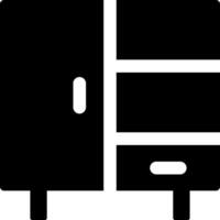 A black and white icon of a refrigerator vector