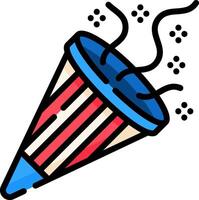 A red, white and blue cone with a flag on it vector