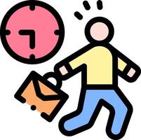 A man is running with a briefcase and a clock vector