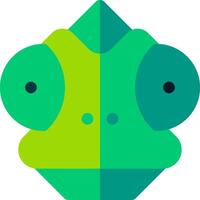 A green lizard with two eyes and a long nose vector