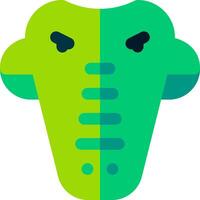 A green crocodile head with a black nose vector