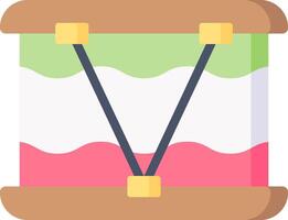 A colorful drum with a green, pink and white stripe vector