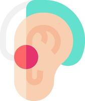 An ear with a red dot on it vector