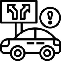 A car with a sign and arrow pointing to it vector