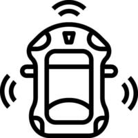 A black and white image of a car with a wireless device vector