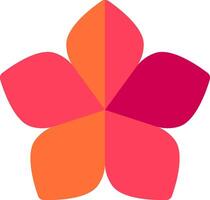 A flower with four petals in a pink and orange color vector