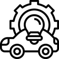 A car with a light bulb on top of it vector