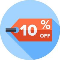 A sale tag with 10 off on it vector