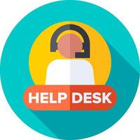 Help desk icon with a person in a headset vector