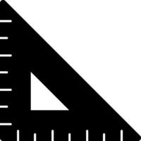 A black and white triangle with a ruler on it vector