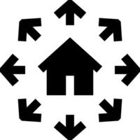 A house surrounded by arrows and arrows vector