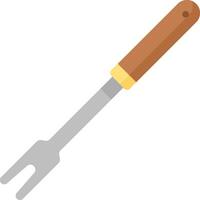 A barbecue fork with a wooden handle vector