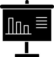 A black and white image of a presentation screen vector