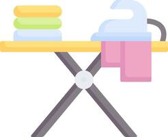 Ironing board with towels and ironing board vector