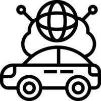 A car with a globe on top of it vector