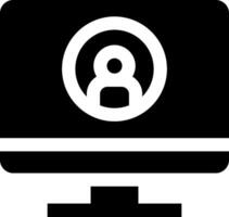 A computer monitor with a person in the middle vector