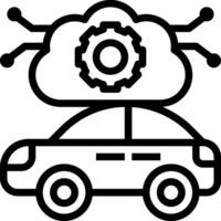 A car with a cloud on top and gears on the side vector