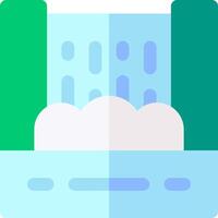 A green and blue water tower with a cloud in the middle vector