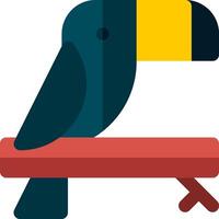 A toucan sitting on a branch with a key vector