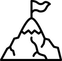 A mountain with a flag on top of it vector