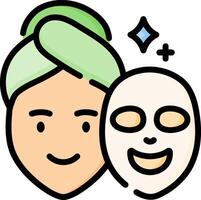 A woman with a mask and a man with a towel vector
