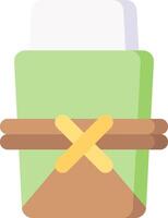 A green container with a wooden handle vector