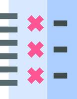 A check box with two crossed out lines vector