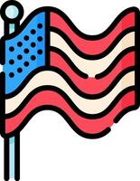 An american flag on a pole with a flagpole vector