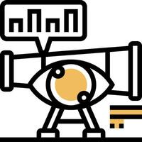 A telescope with an eye and a key vector