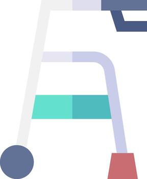 A walking stick with a red handle and a blue handle vector