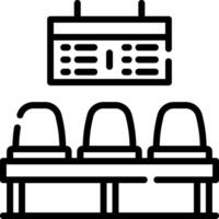 A black and white image of a table with chairs vector
