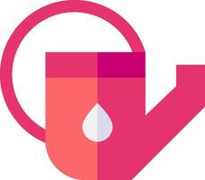 A pink watering can with a drop of water vector