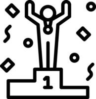 A black and white icon of a man on a podium vector