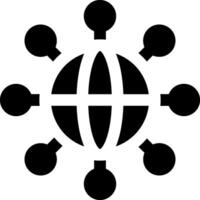 A globe with many people connected to it vector