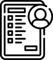 A black and white icon of a person with a check mark vector
