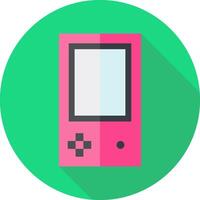 A pink game console with a long shadow vector
