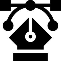 A black and white icon of a clock vector