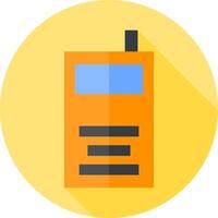 A flat icon of a radio on a yellow background vector