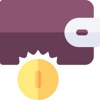 A purple wallet with a coin in it vector