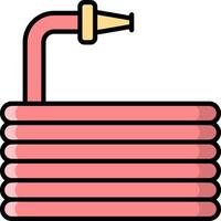 A pink heater with a hose attached to it vector