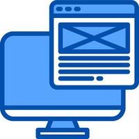 A computer monitor with a web page on it vector