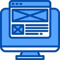A computer monitor with a web page on it vector