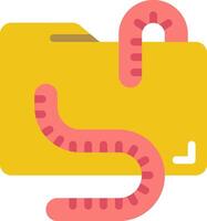 A file folder with a worm inside it vector