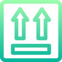 A green and blue icon with two arrows pointing up vector