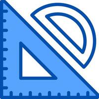 A blue triangle with a ruler and a triangle vector